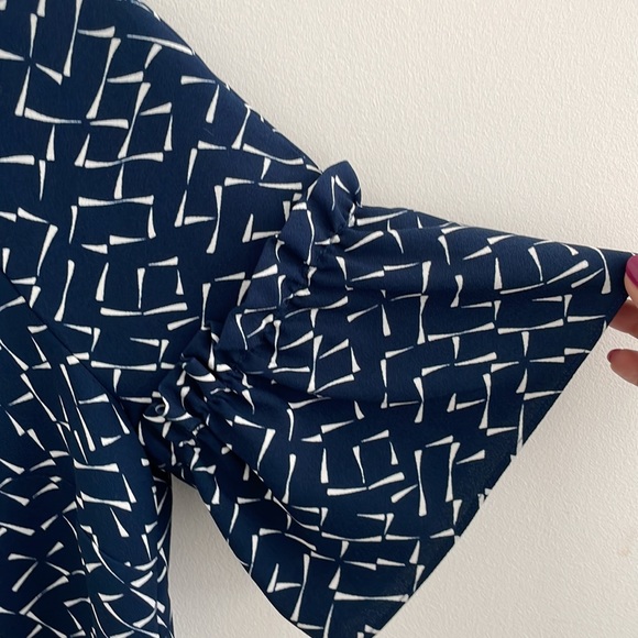 BANANA REPUBLIC | Blue printed dress with bell sleeves - Picture 5 of 5